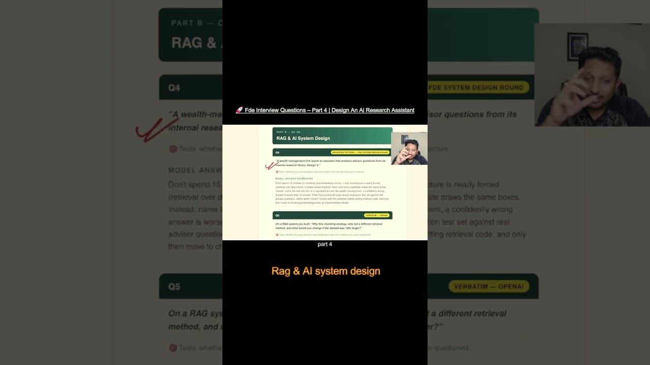 FDE Interview: Designing a Production AI Assistant #FDE #SystemDesign #AI